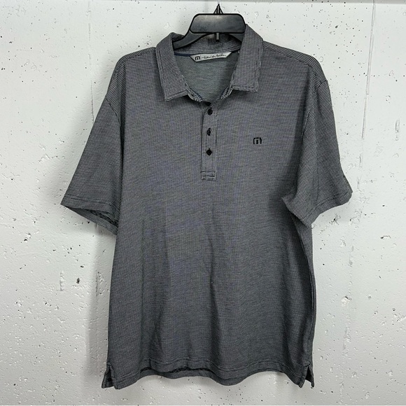 Travis Mathew size XL Black White Houndstooth Whistling Straits Polo Shirt - Picture 1 of 11